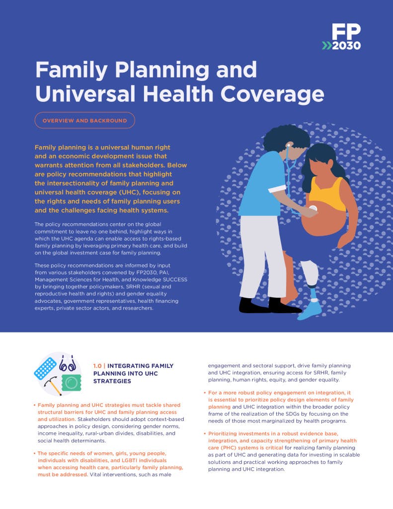 Family Planning and Universal Health Coverage: Fact Sheet