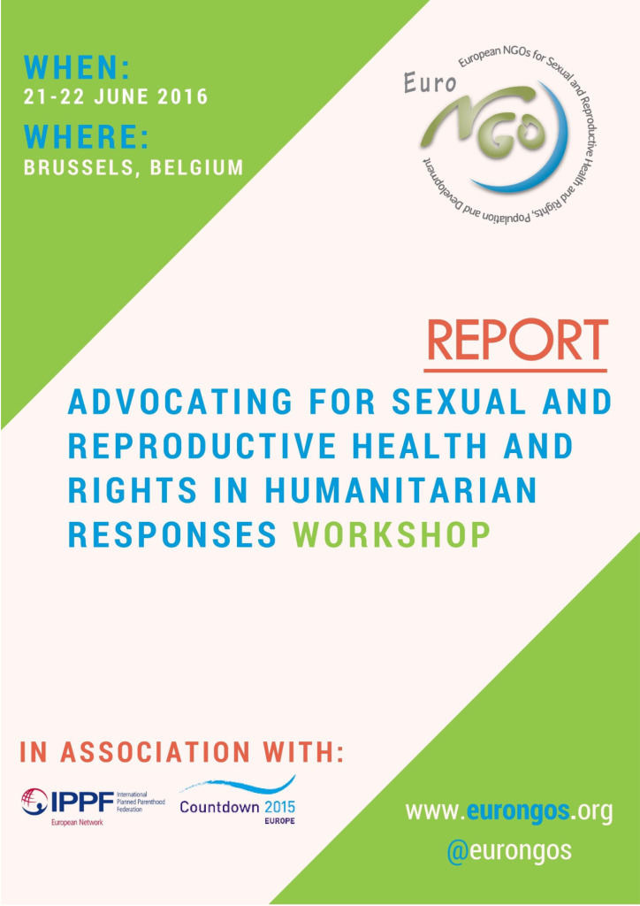 Atelier EuroNGOs 2016 Plaidoyer pour la santé et les droits sexuels et reproductifs dans les réponses humanitaires Rapport