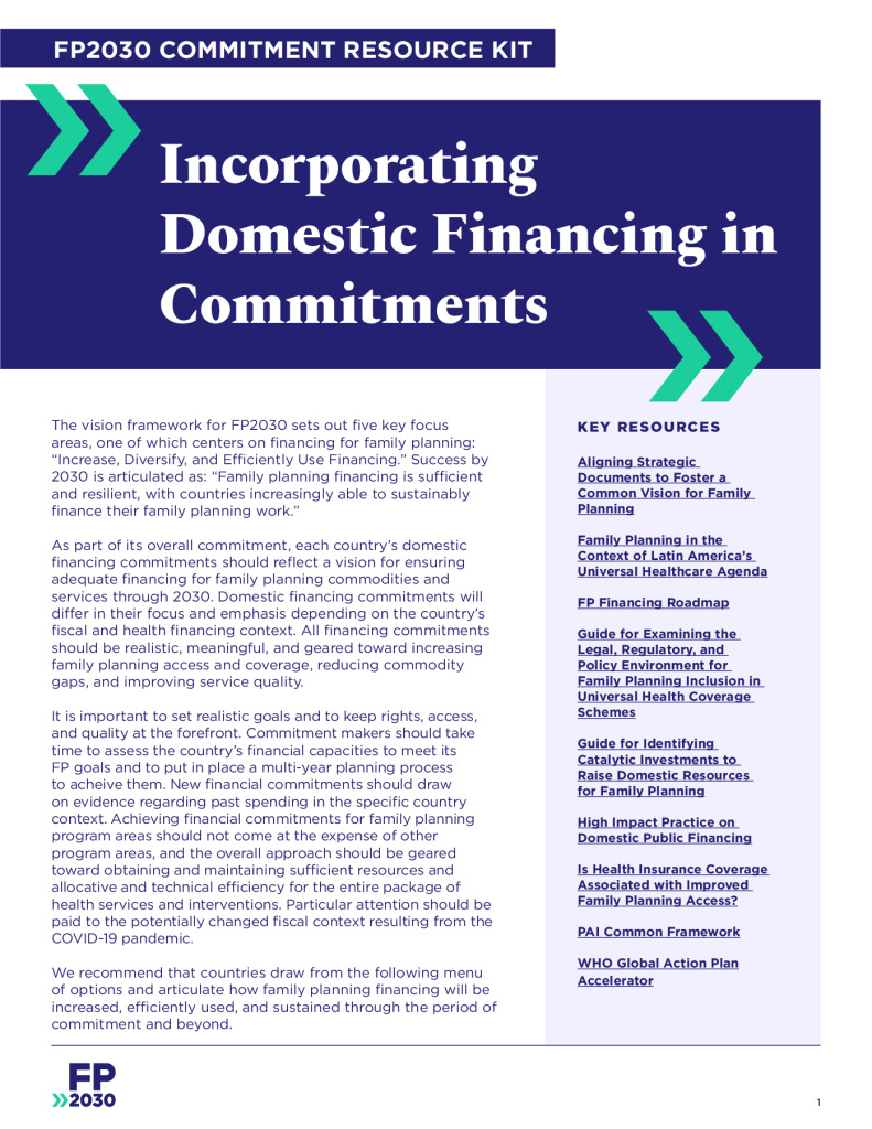 Incorporación de la financiación nacional en los compromisos
