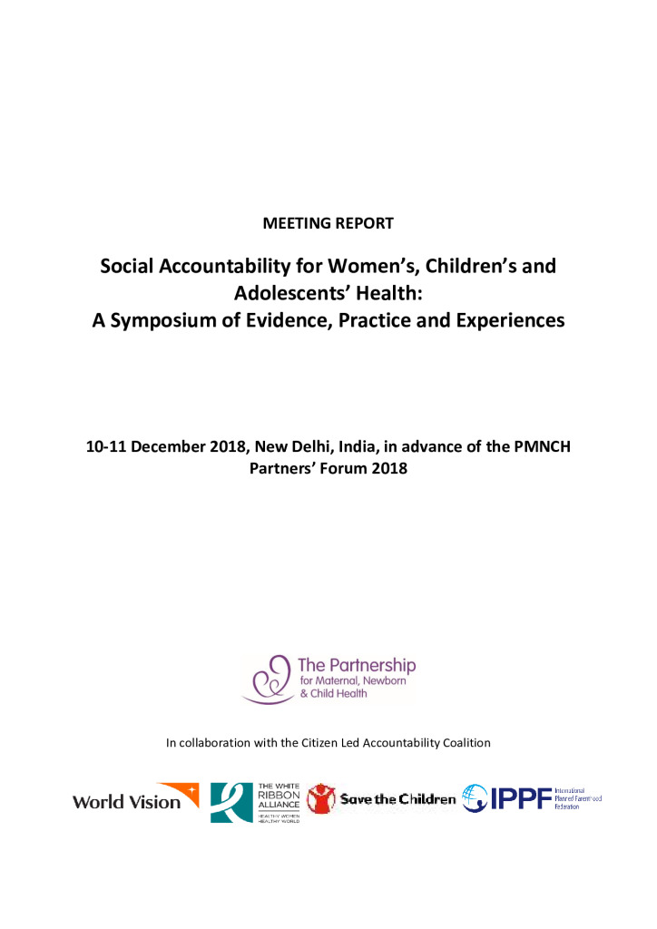 Responsabilité sociale pour la santé des femmes, des enfants et des adolescents