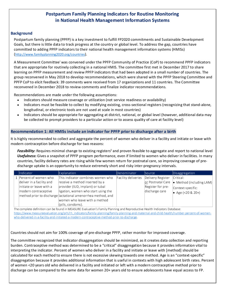 FP2020 A Closer Look at Postpartum Family Planning Data and Advocacy