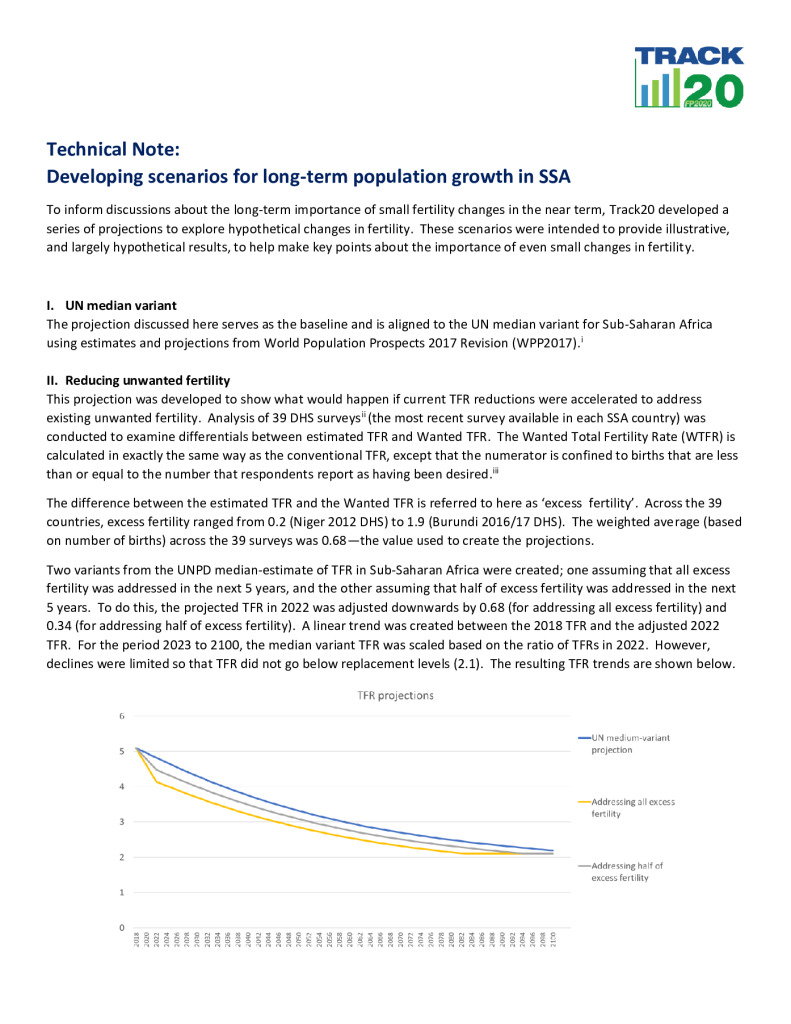 Technical Note: Developing scenarios for long-term population growth in SSA