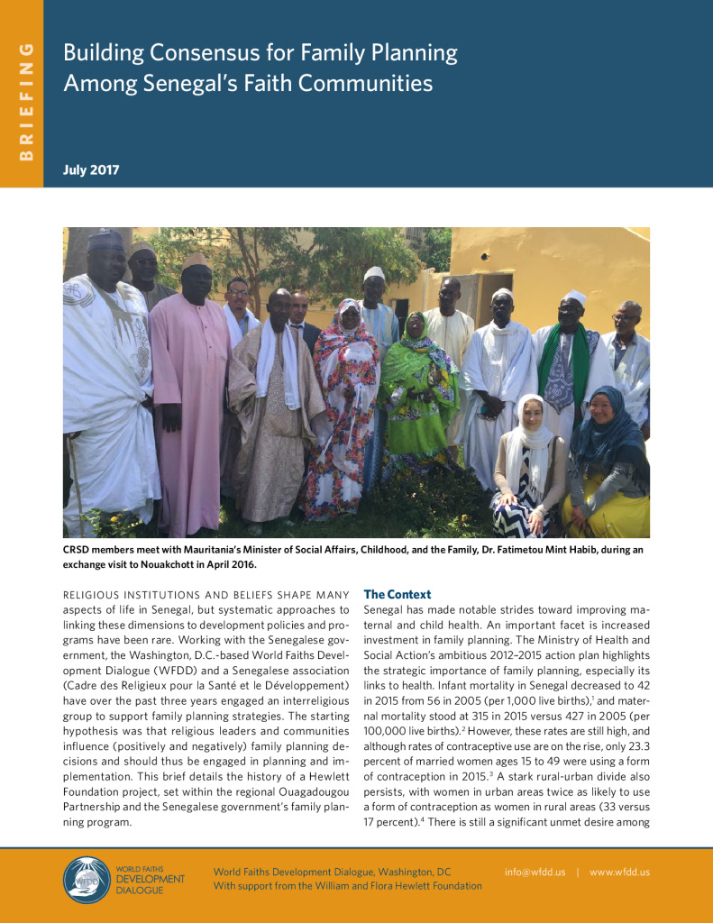 Consenso en favor de la planificación familiar entre las comunidades religiosas de Senegal