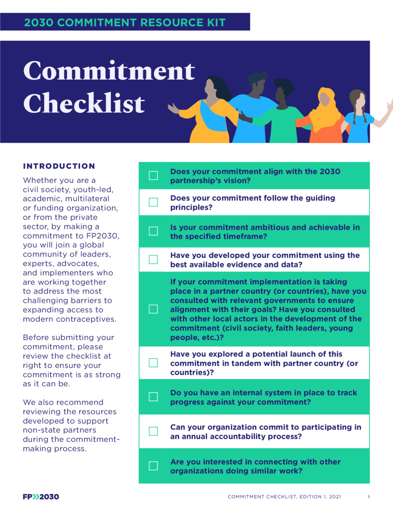 Commitment Checklist