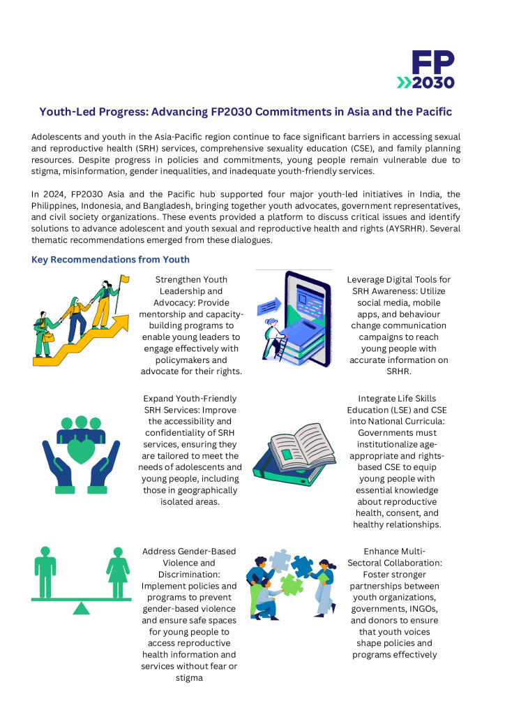 Youth-Led Progress: Advancing FP2030 Commitments in Asia and the Pacific